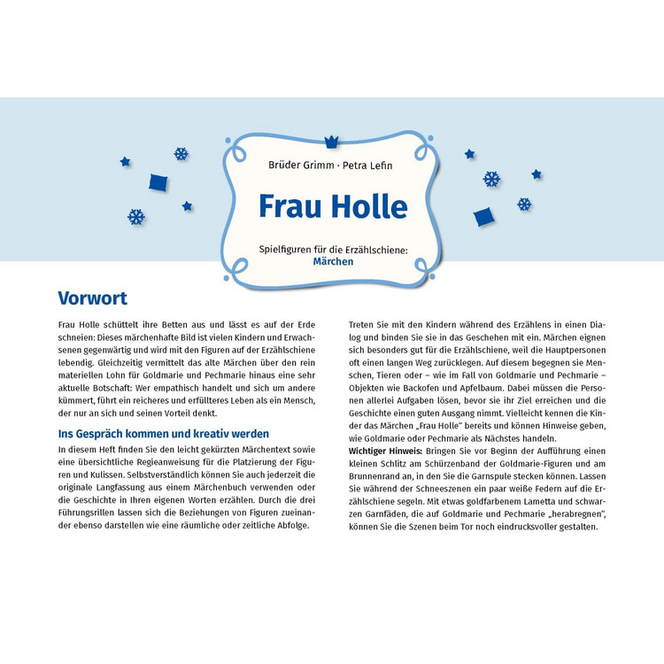 Frau Holle (Spielfiguren für die Erzählschiene)